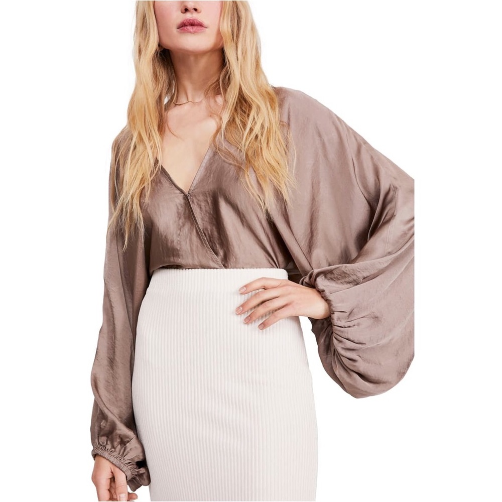 Free People Midnight Vibes Satin Blouse